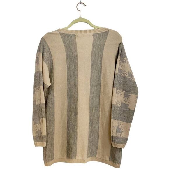 Chelsea & Violet Cream Metallic Long Sleeve Wool Blend Sweater Sz S - Picture 8 of 10